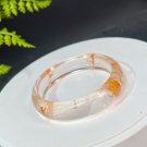 Rare Snowflake Phantom Quartz Bangle 56MM Flake Ice Transparent Orange White