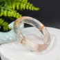 Rare Snowflake Phantom Quartz Bangle 56MM Flake Ice Transparent Orange White