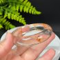Rare Snowflake Phantom Quartz Bangle 56MM Flake Ice Transparent Orange White