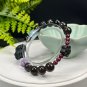 Mix Gemstones Beaded Bracelet Carved Nine Tailed Fox, Obsidian Garnet Aquamarine Amethyst