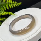 Champagne Gray Purple Agate Bangle 58MM Icy Translucent Twisted Wave Style