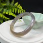 Champagne Gray Purple Agate Bangle 58MM Icy Translucent Twisted Wave Style