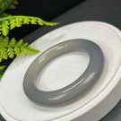 Rare Gray Blue Green Agate Bangle 56MM High Icy Translucent Cornucopia Clean Chunky Round
