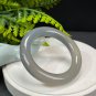 Rare Gray Blue Green Agate Bangle 56MM High Icy Translucent Cornucopia Clean Chunky Round