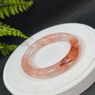 Red Phantom Quartz Bangle 59MM Icy Transparent Rainbow Multi-inclusions