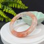 Red Phantom Quartz Bangle 59MM Icy Transparent Rainbow Multi-inclusions