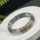 Red Green Phantom Quartz Bangle 59+MM Icy Translucent Multi-inclusions Ghost Crystal