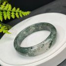 Green Phantom Quartz Bangle 58MM Icy Translucent Multi-inclusions Ghost Crystal