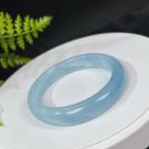Blue White Aquamarine Bangle 55MM Icy Starlight March Birthstone