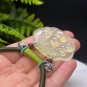 Ruyi Xiuyan Jade Pendant Necklace Icy Mildness Light Yellow Green Hand Carved Calabash Peony