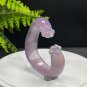 Madagascar Purple Agate Open Bangle 60MM High Icy Transparent Hand Carved Cat's Paw Crown Style