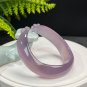 Madagascar Purple Agate Open Bangle 60MM High Icy Transparent Hand Carved Cat's Paw Crown Style