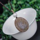 Yanyuan Agate Oval Pendant Necklace Matte Pink Green Hand Carved Peony 盐源玛瑙 Yanyuan Agate Oval Pendant Necklace Matte Pink Green Hand Carved Peony 盐源玛瑙