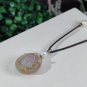 Yanyuan Agate Oval Pendant Necklace Matte Pink Green Hand Carved Peony &ccedil;��&aelig;&ordm;�&ccedil;��&ccedil;��