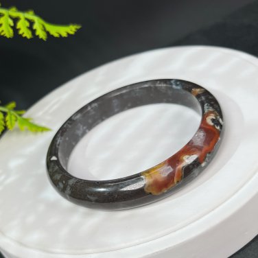 South Red Agate Bangle 61MM Crystallization Red White