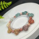 Alxa Agate Bracelet Porcelain Luster Multi-color Jadify Carved Heart-shaped Radish Cute Bunny