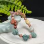 Alxa Agate Bracelet Porcelain Luster Multi-color Jadify Carved Heart-shaped Radish Cute Bunny