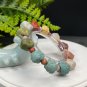 Alxa Agate Bracelet Matte Multi-color Jadeification Carved Cute Sleeping Bunny Wearing Headphone
