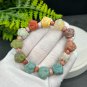 Alxa Agate Bracelet Matte Multi-color Jadeification Carved Cute Sleeping Bunny Wearing Headphone