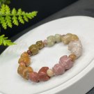 Alxa Agate Bracelet Porcelain Luster Multi-color Jadeification Carved Alpaca
