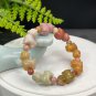 Alxa Agate Bracelet Porcelain Luster Multi-color Jadeification Carved Alpaca