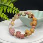 Alxa Agate Bracelet Porcelain Luster Multi-color Jadeification Carved Alpaca