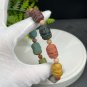 Alxa Agate Bracelet Matte Multi-color Carved Elephant Deity