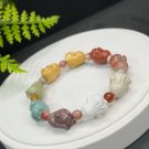 Alxa Agate Bracelet Porcelain Luster Multi-color Jadeification Carved Cute Flying Bunny