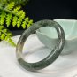 Yellow Green Phantom Quartz Bangle 55MM Icy Translucent Multi-inclusions Ghost Crystal