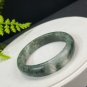 Phantom Quartz Bangle 54MM Icy Translucent Matte Green Multi-inclusions Ghost Crystal