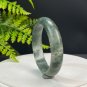 Phantom Quartz Bangle 54MM Icy Translucent Matte Green Multi-inclusions Ghost Crystal