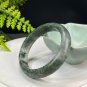 Phantom Quartz Bangle 54MM Icy Translucent Matte Green Multi-inclusions Ghost Crystal