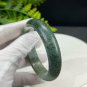 Phantom Quartz Bangle 54MM Icy Translucent Matte Green Multi-inclusions Ghost Crystal
