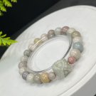 Alxa Agate Beaded Bracelet 10mm Porcelain Luster Multi-color Carved Lion Dance Head Alxa Agate Beaded Bracelet 10mm Porcelain Luster Multi-color Carved Lion Dance Head