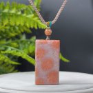 Fossilized Coral Pendant Necklace Icy Crystallization Big Flowers Old Mine Purple Pink Orange