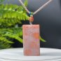 Fossilized Coral Pendant Necklace Icy Crystallization Big Flowers Old Mine Purple Pink Orange