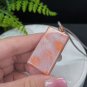 Fossilized Coral Pendant Necklace Icy Crystallization Big Flowers Old Mine Purple Pink Orange