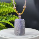 Fossilized Coral Pendant Necklace Icy Jadeification Bryozoan Old Mine Purple Gray