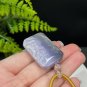 Fossilized Coral Pendant Necklace Icy Jadeification Bryozoan Old Mine Purple Gray