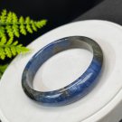 Lepidolite Kyanite Bangle 63+MM Flash Icy Translucent Blue