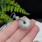 Blue Gray Fossilized Coral Pendant Necklace Icy Jadeification Lace Flowers Small Peace Buckle Donut