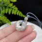 Blue Gray Fossilized Coral Pendant Necklace Icy Jadeification Lace Flowers Small Peace Buckle Donut