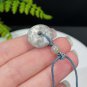 Blue Gray Fossilized Coral Pendant Necklace Icy Jadeification Lace Flowers Small Peace Buckle Donut