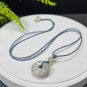 Blue Gray Fossilized Coral Pendant Necklace Icy Jadeification Lace Flowers Small Peace Buckle Donut