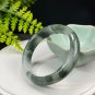 Green Phantom Quartz Bangle 57+MM Icy Translucent Multi-inclusions Ghost Crystal