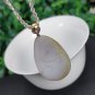 Yanyuan Agate Teardrop Pendant Matte Gradient Cyan White Hand Carved Carp & Peony &ccedil;��&aelig;&ordm;�&ccedil;��&ccedil;��