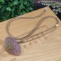 Yanyuan Agate Vintage Classic Ruyi Lock Pendant Matte Gradient Brown Red Hand Carved Peony Butterfly
