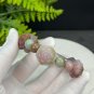 Yanyuan Agate Bracelet Matte Colorful Hand Carved Mermaid Lotus with Alashan Agate Beads