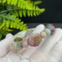 Yanyuan Agate Bracelet Matte Colorful Hand Carved Mermaid Lotus with Alashan Agate Beads