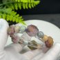 Yanyuan Agate Bracelet Matte Colorful Hand Carved Mermaid Lotus with Alashan Agate Beads